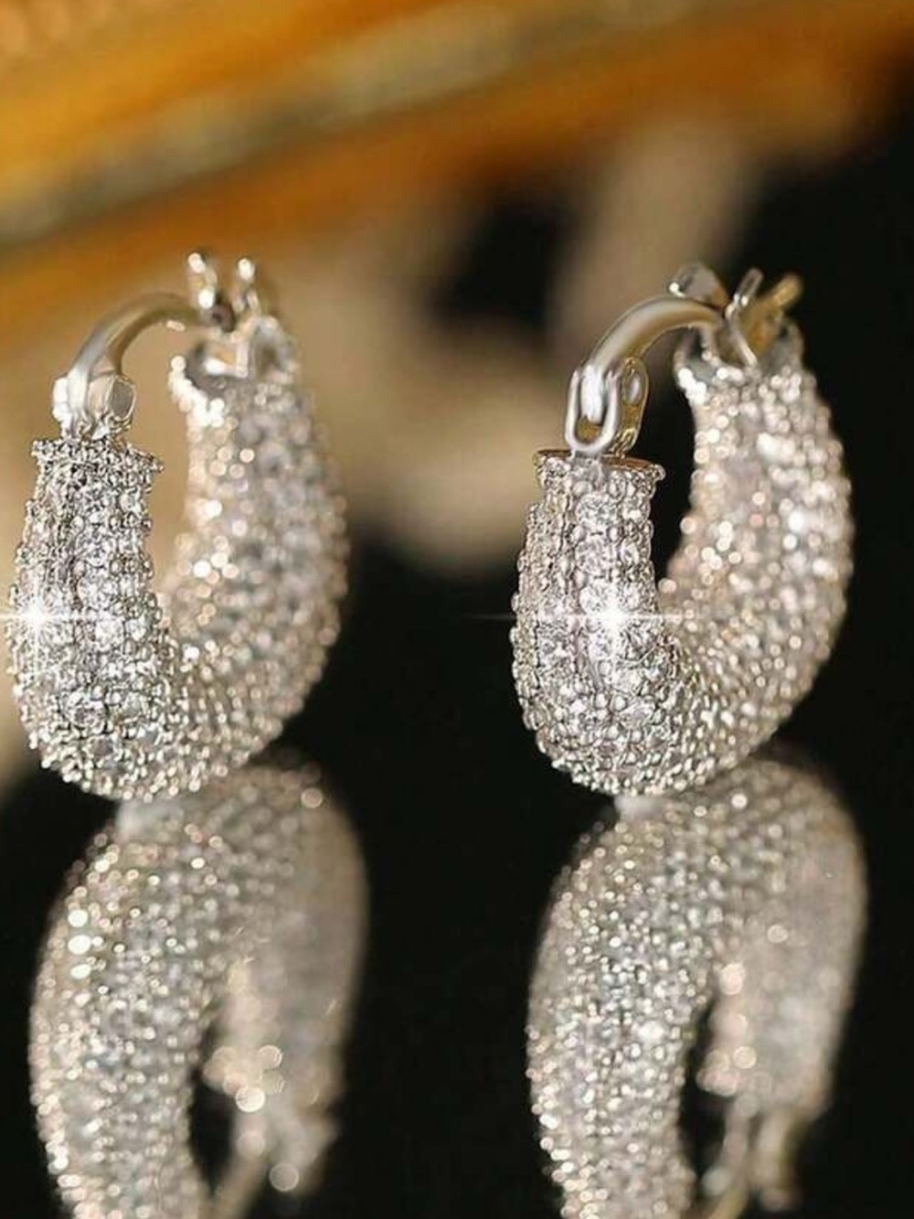 Macy's Silver Pavé Hoop Earrings